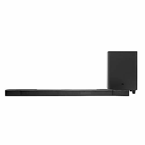 Black soundbar with subwoofer