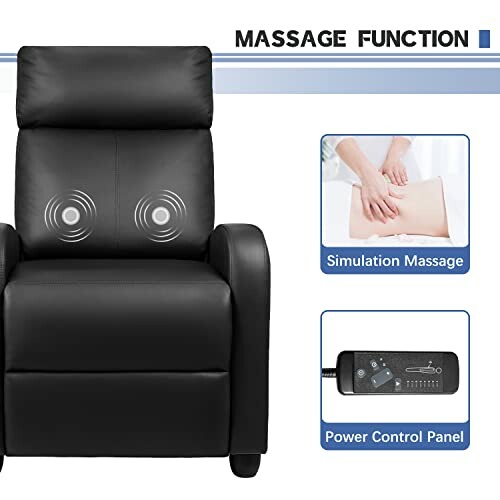 Black massage chair with simulation massage and power control panel