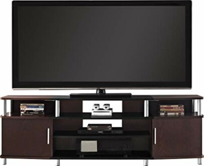 Modern TV stand with entertainment center and flat screen