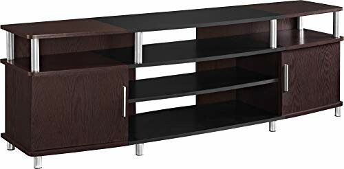 Modern TV stand with shelves and cabinets