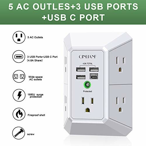 QINLIANF 5 Outlet Extender