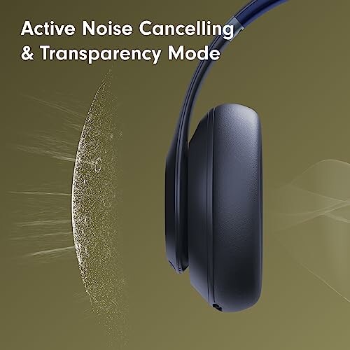 Headphones with active noise cancelling and transparency mode