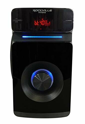 Rockville HTS45 speaker with digital display and blue light