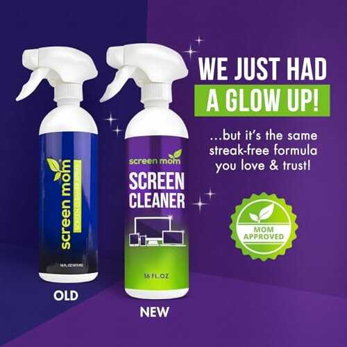 Screen Mom screen cleaner old and new packaging comparison.