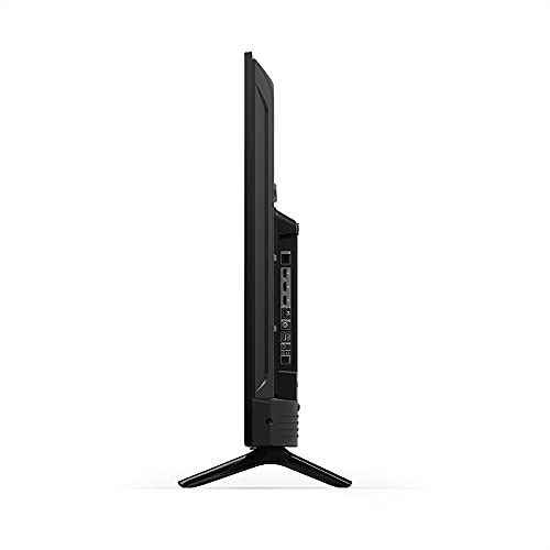 Side profile of a flat screen TV on a stand