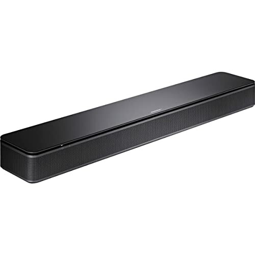 Sleek black soundbar with modern design