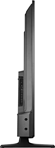 Side view of a slim flat-screen TV with control buttons visible.