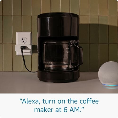 Coffee maker with Alexa command at 6 AM