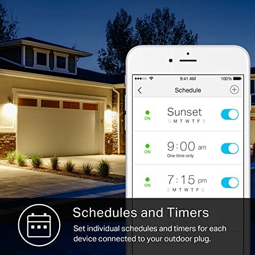 Smartphone displaying smart home schedule settings with timers.