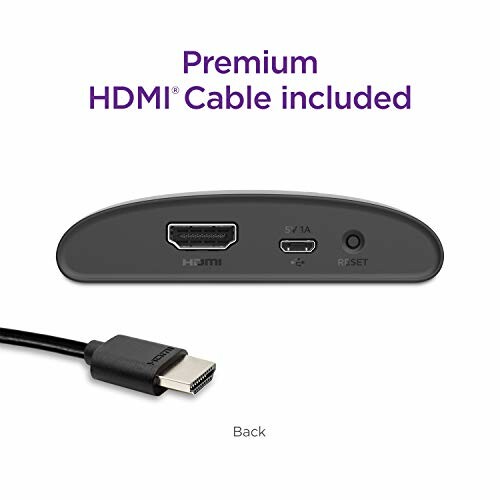 Streaming device with HDMI output and cable.