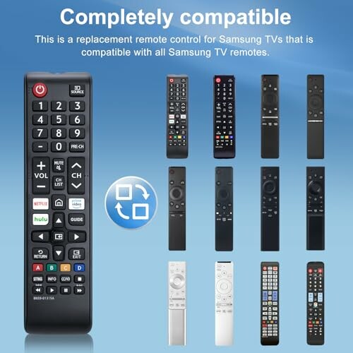 Universal remote control compatible with Samsung TVs.