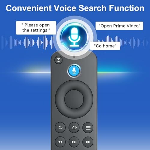 Remote control with voice search function illustration.