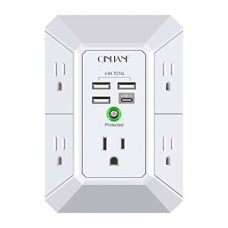 Wall outlet with USB and USB-C ports