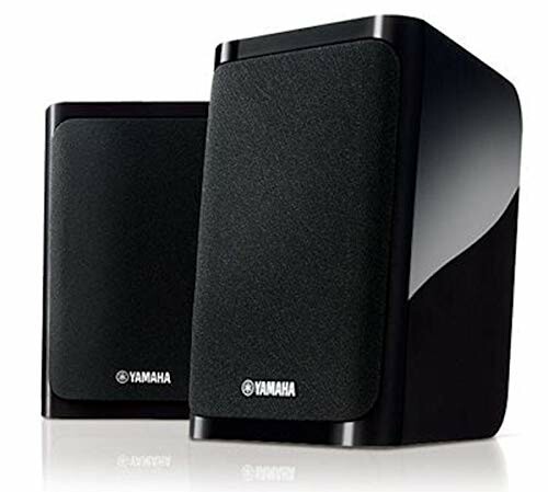 Yamaha black speakers with sleek design