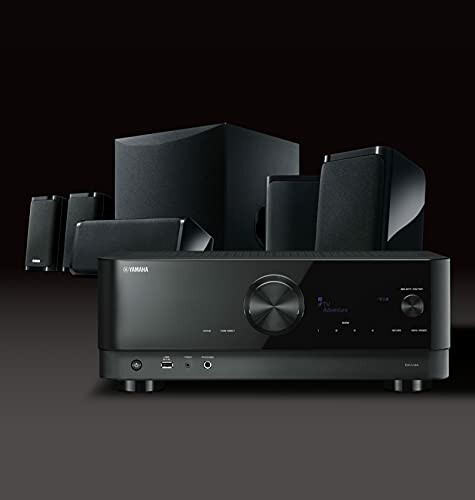 Yamaha home theater audio system with speakers.